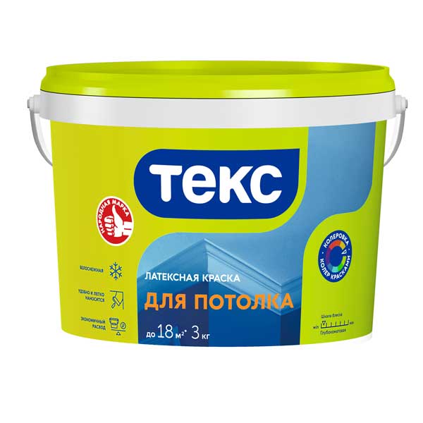 Краска водно-дисперсионная для потолка Текс