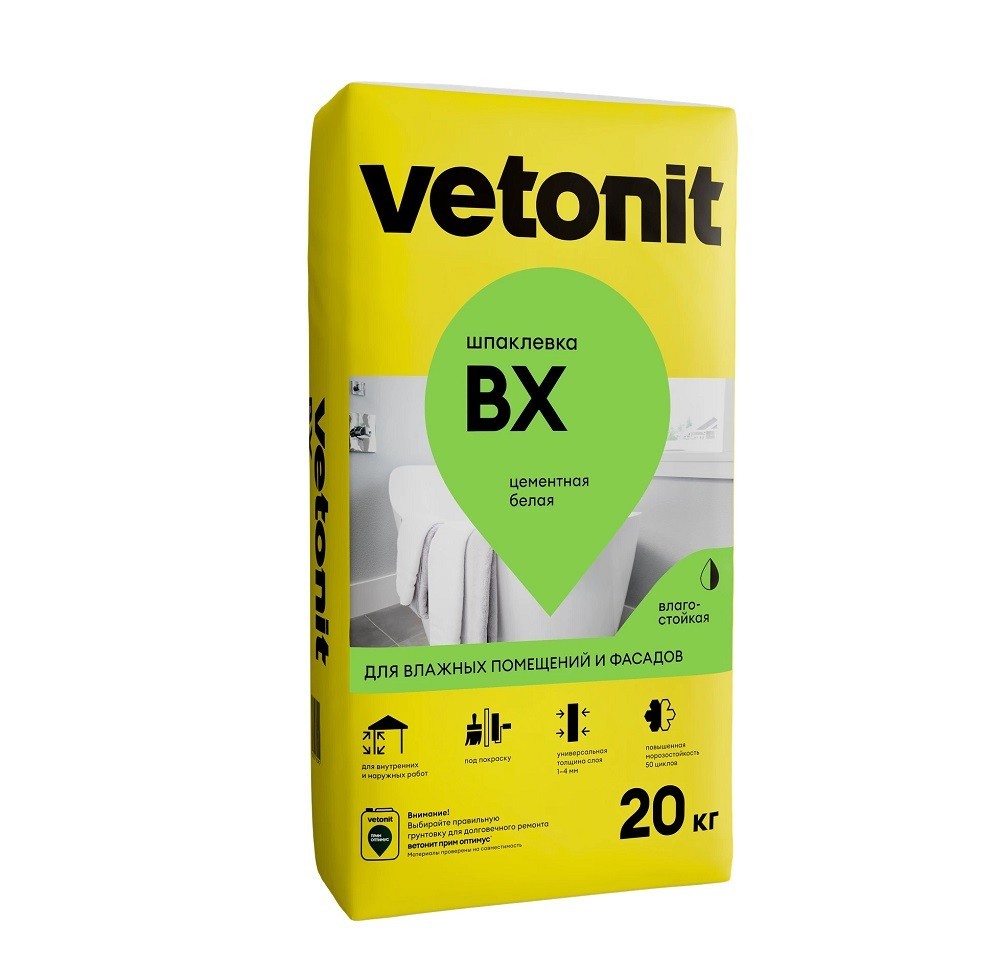 Шпаклевка для влажных помещений Vetonit