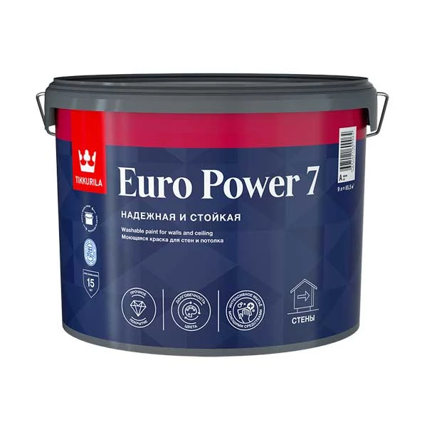Краска моющаяся Tikkurila/Tikkivala Euro Power