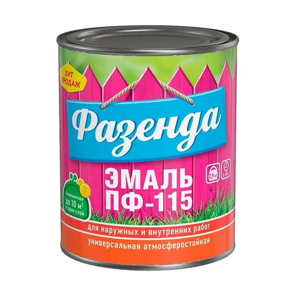 Эмаль ПФ-115 черная Фазенда 0.9
