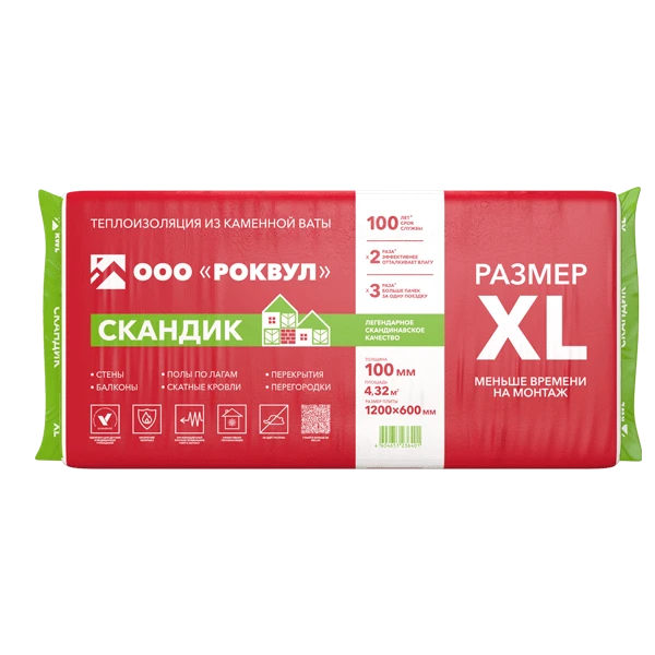 Утеплитель Роквул Лайт Баттс Скандик